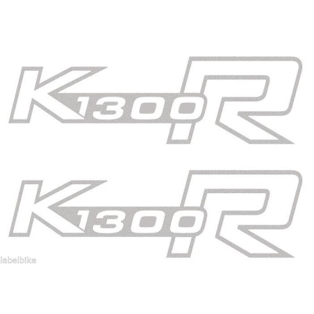 2 ADESIVI SERBATOIO per MOTO BMW K1300R K1300 STICKERS K 1300 R ARGENTO 14x4